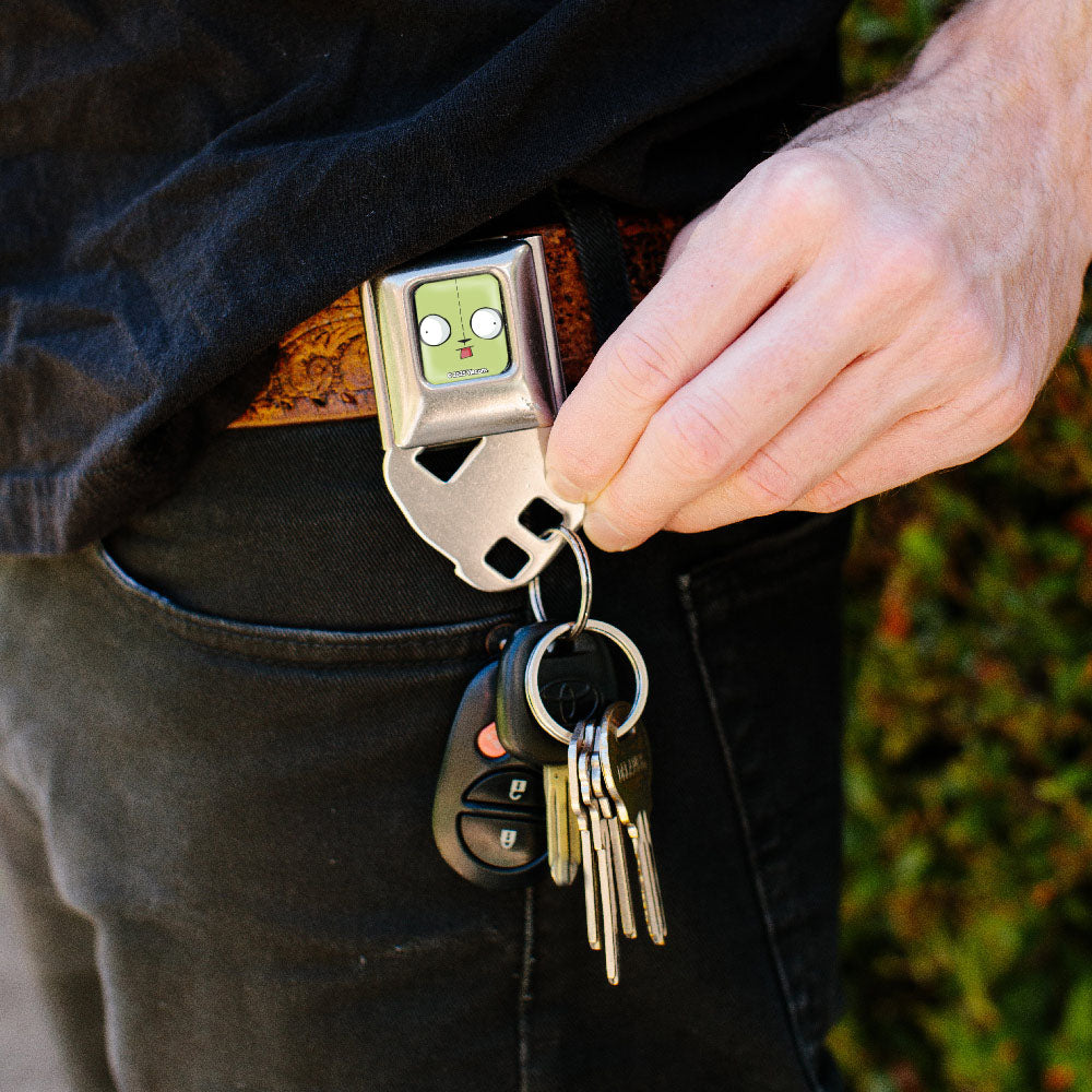 Keyholder - Invader GIR Face Close-Up Full Color Green Key Holders Invader Zim