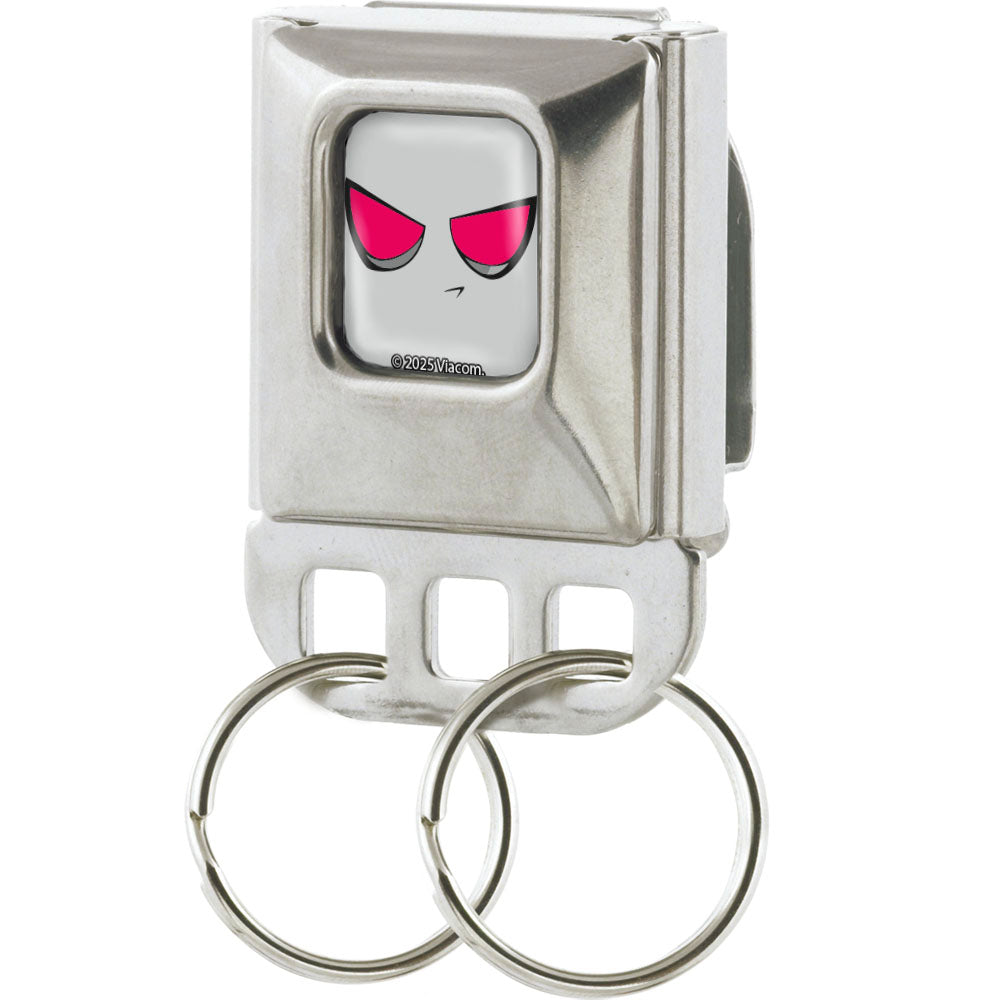 Keyholder - Invader GIR Red Eyes Face Close-Up Full Color Gray Key Holders Invader Zim