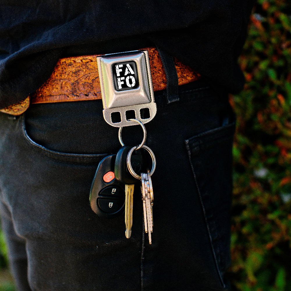 Keyholder - FAFO Text Distressed Full Color Black/White Key Holders Buckle-Down