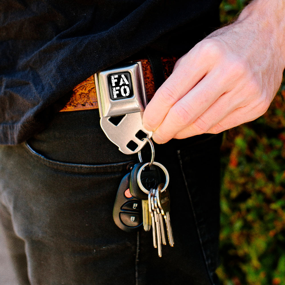 Keyholder - FAFO Text Distressed Full Color Black/White Key Holders Buckle-Down