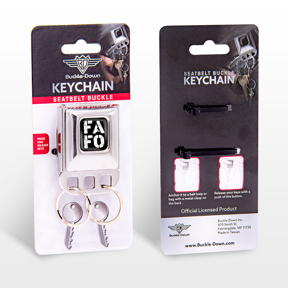 Keyholder - FAFO Text Distressed Full Color Black/White Key Holders Buckle-Down