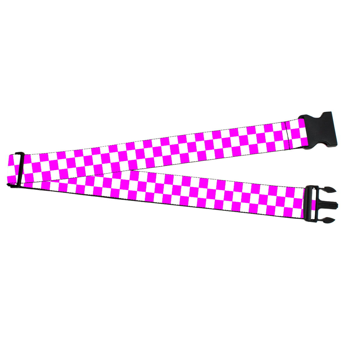 Luggage Strap - 2.0" - Checker Fuchsia Pink/White Luggage Straps Buckle-Down