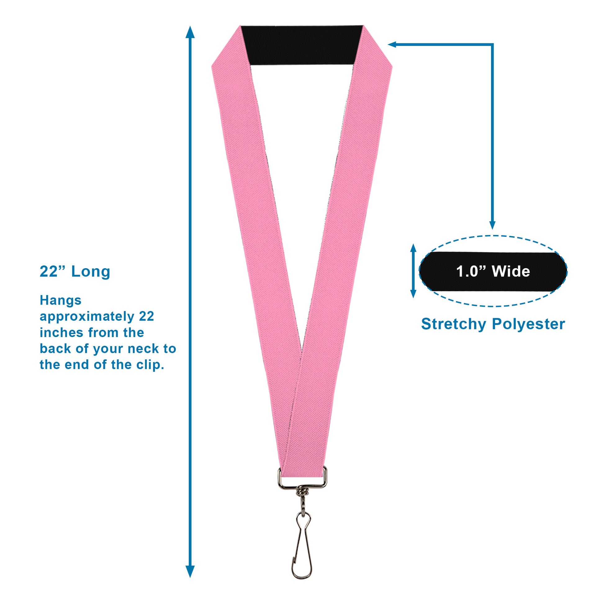 Lanyard - 1.0" - Baby Pink Lanyards Buckle-Down