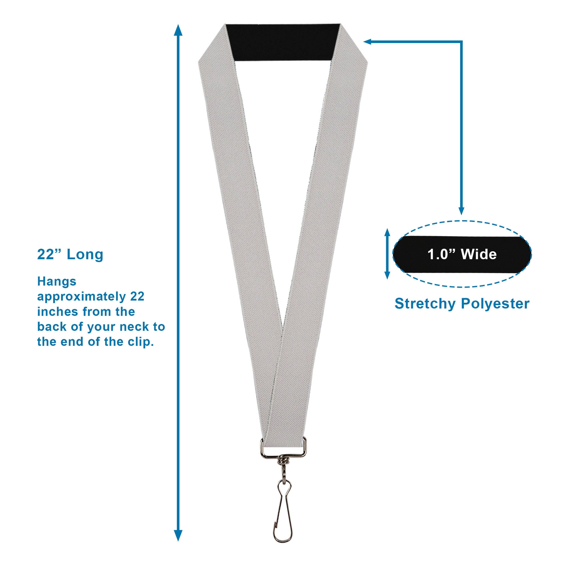 Lanyard - 1.0" - Silver Lanyards Buckle-Down