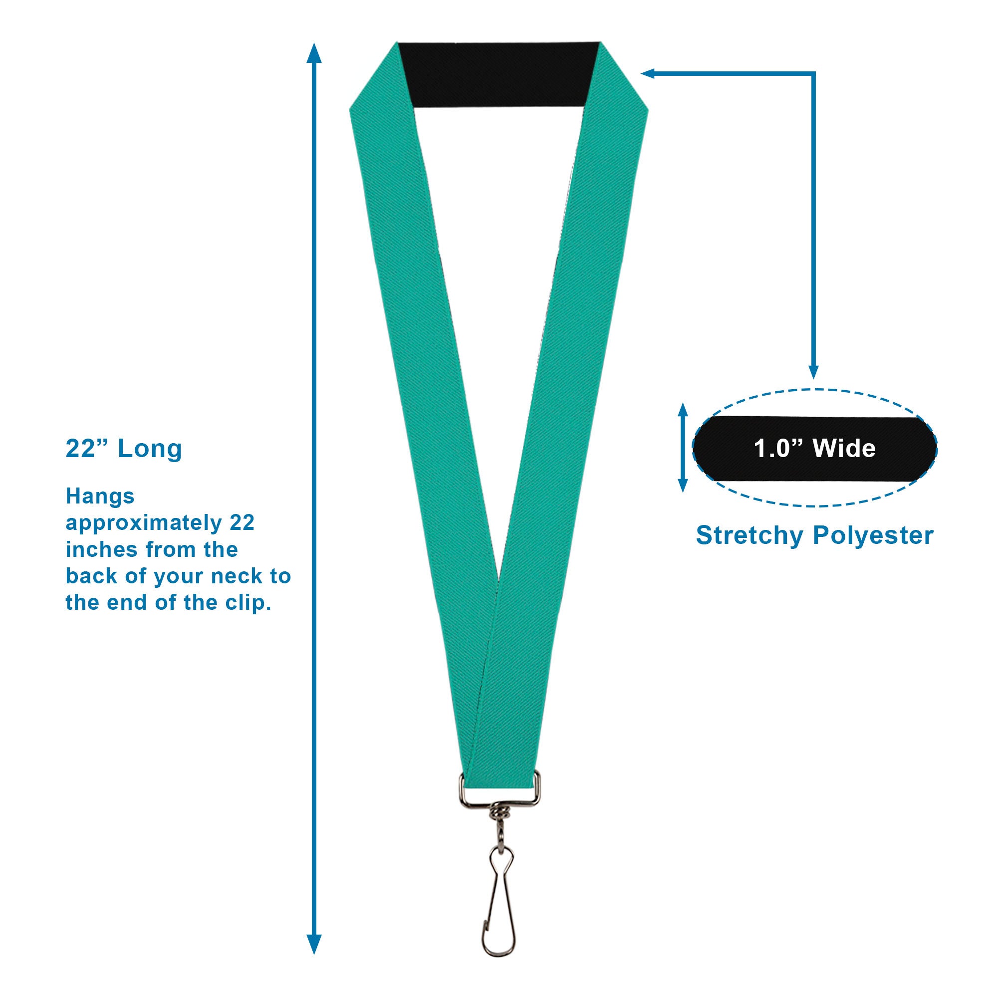 Lanyard - 1.0" - Teal Lanyards Buckle-Down