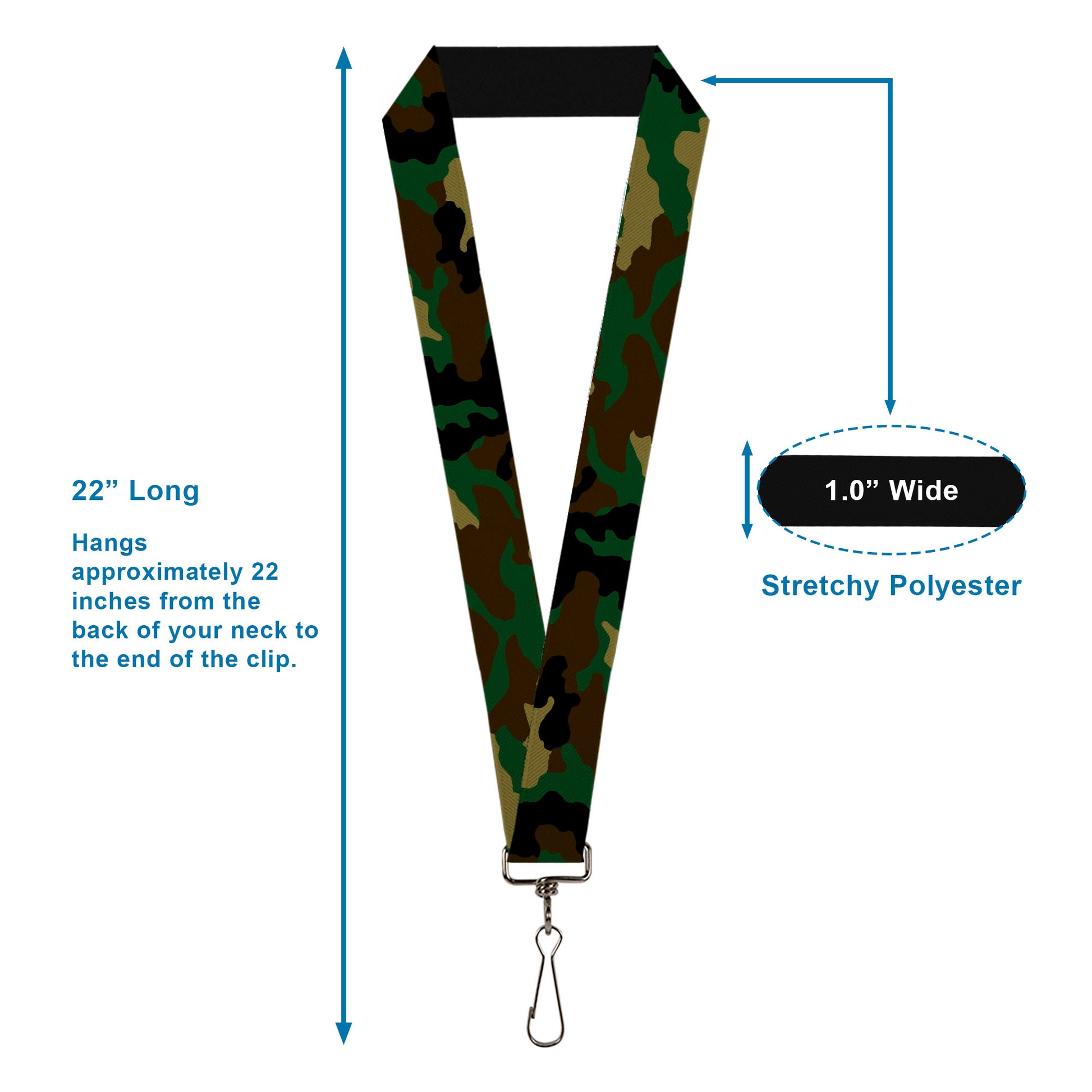 Lanyard - 1.0" - Camo Olive Lanyards Buckle-Down