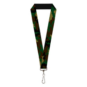 Lanyard - 1.0" - Camo Olive Lanyards Buckle-Down