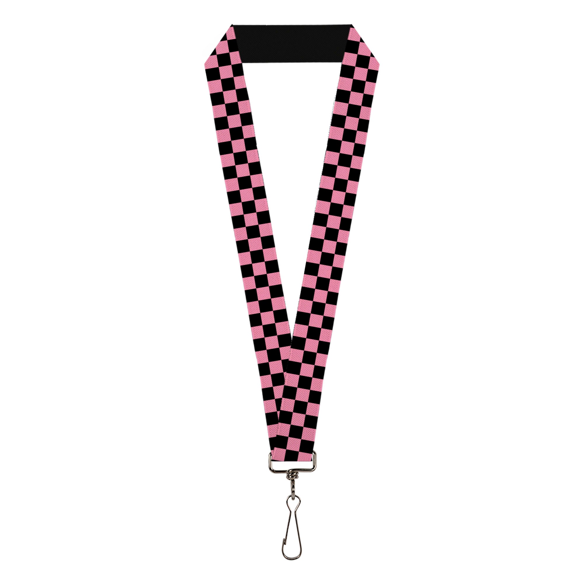 Lanyard - 1.0" - Checker Black Pink Lanyards Buckle-Down