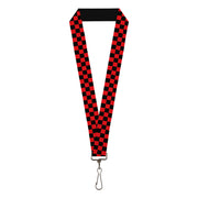 Lanyard - 1.0" - Checker Black Red Lanyards Buckle-Down