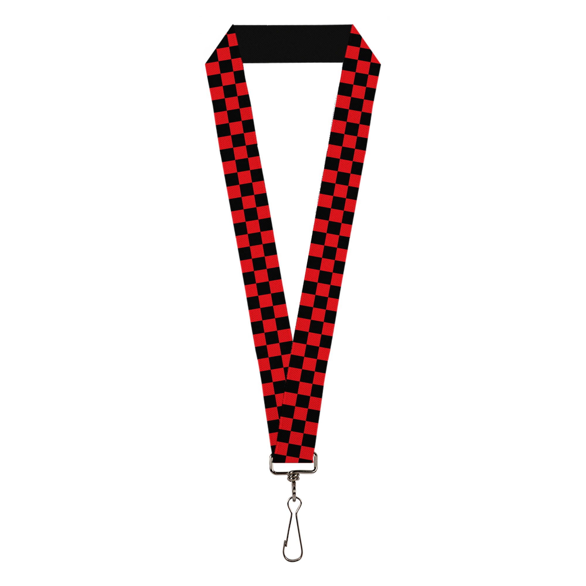 Lanyard - 1.0" - Checker Black Red Lanyards Buckle-Down