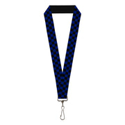 Lanyard - 1.0" - Checker Black Blue Lanyards Buckle-Down