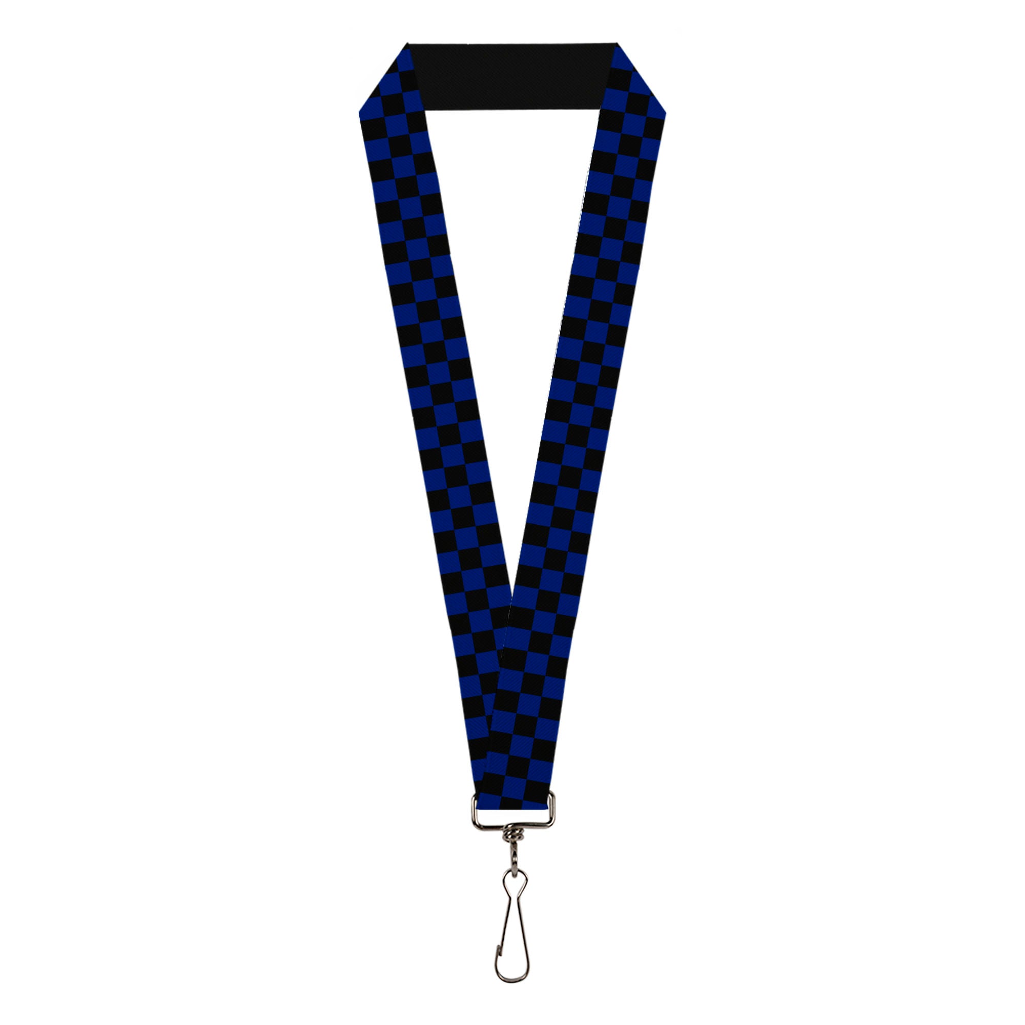 Lanyard - 1.0" - Checker Black Blue Lanyards Buckle-Down