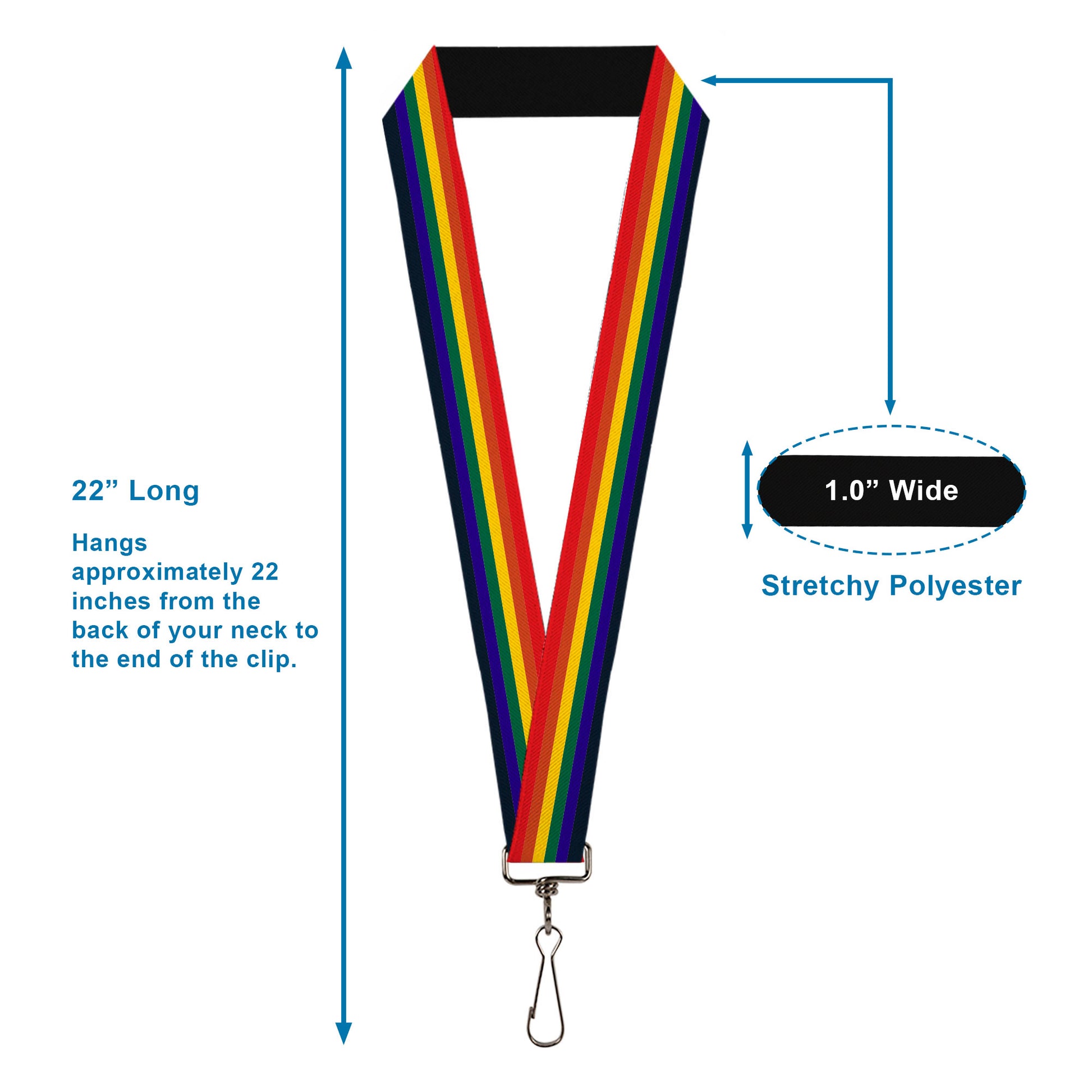 Lanyard - 1.0" - Rainbow Lanyards Buckle-Down