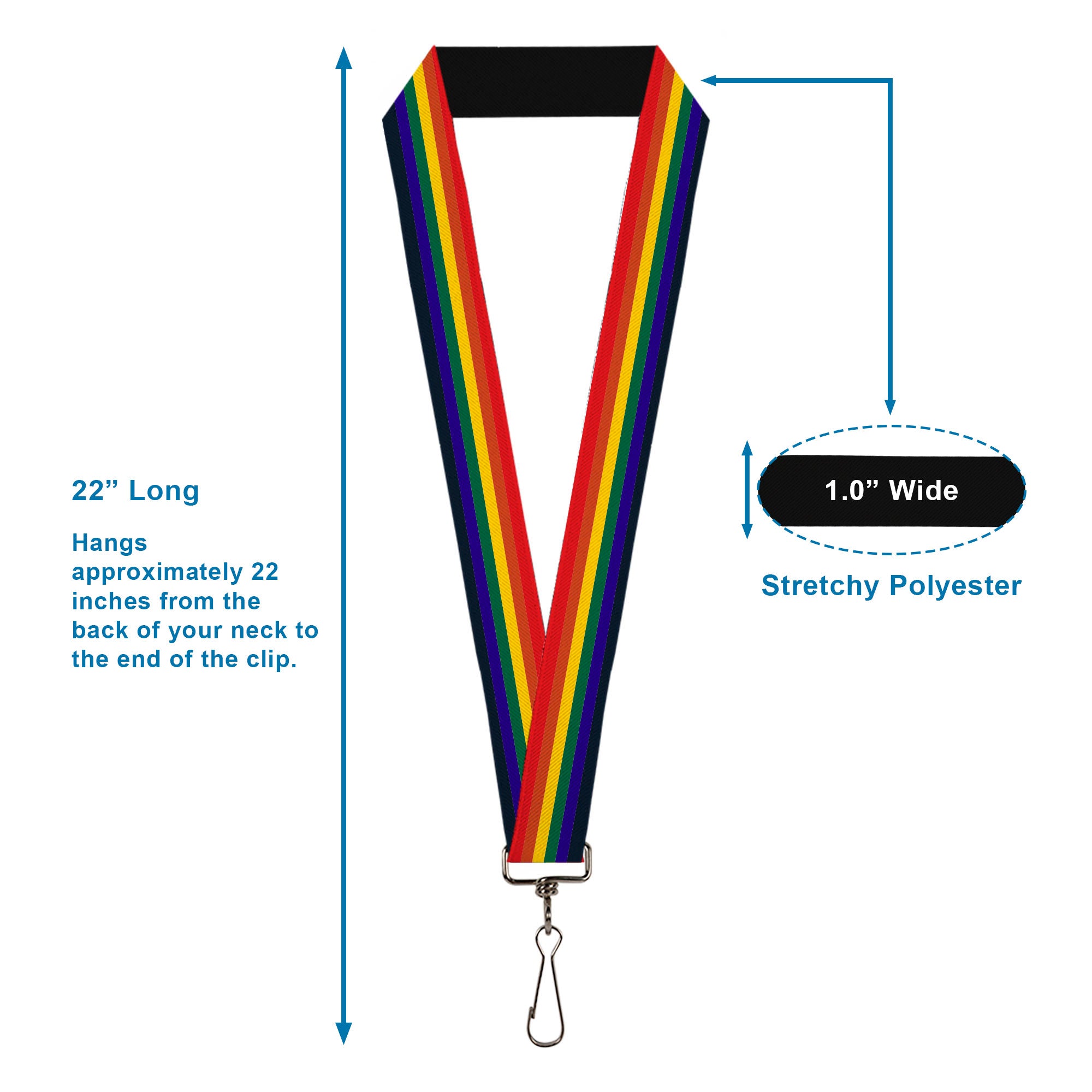 Lanyard - 1.0" - Rainbow Lanyards Buckle-Down