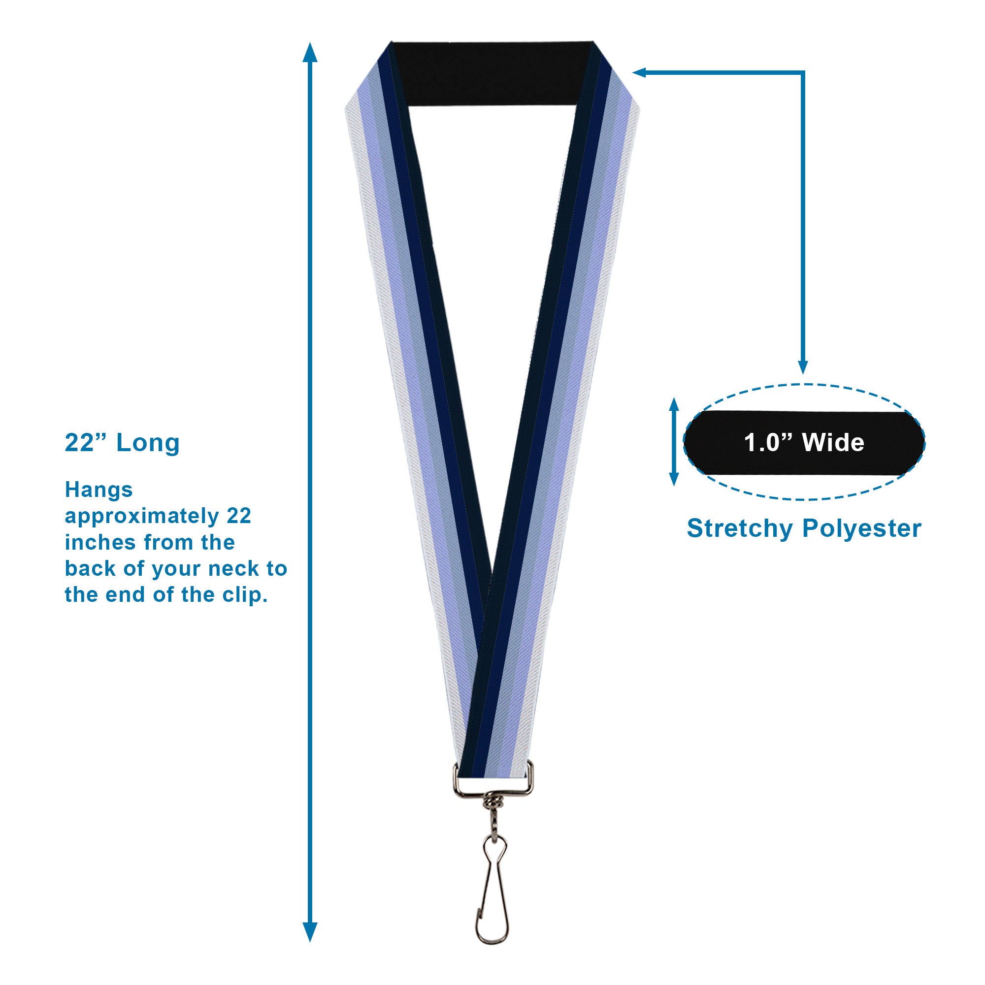 Lanyard - 1.0" - Spectrum Blue Lanyards Buckle-Down