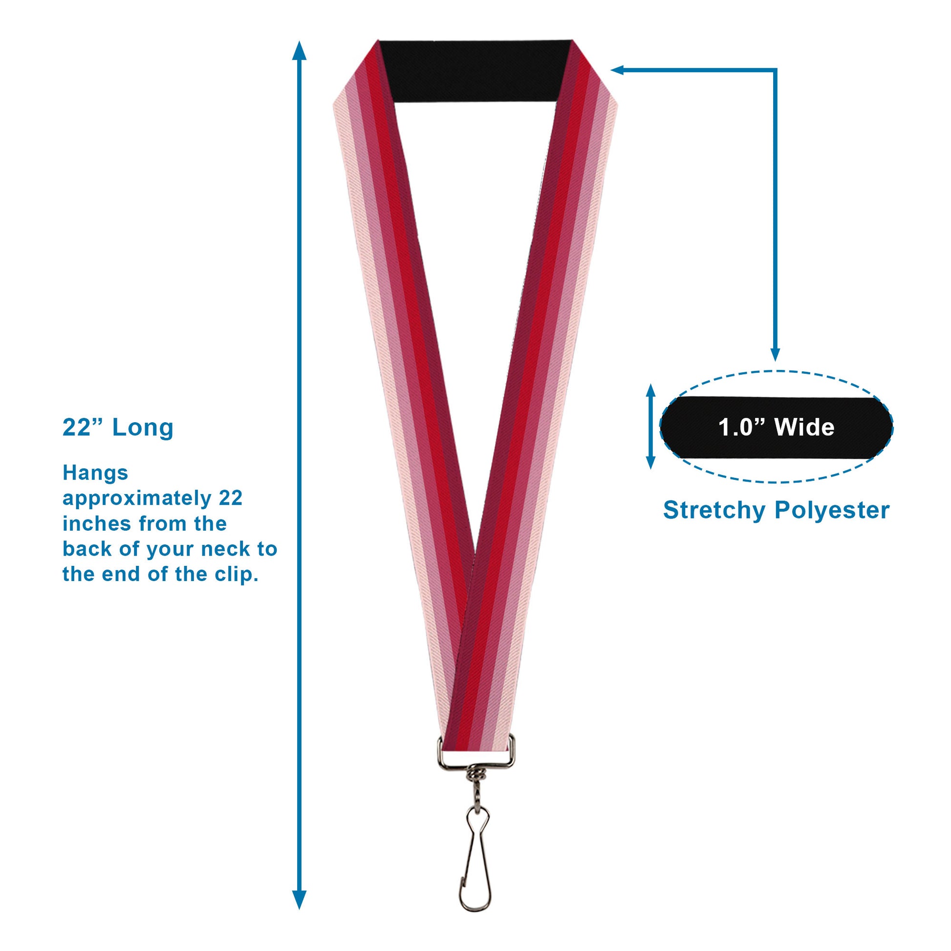 Lanyard - 1.0" - Spectrum Pink Lanyards Buckle-Down