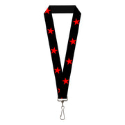 Lanyard - 1.0" - Star Black Red Lanyards Buckle-Down