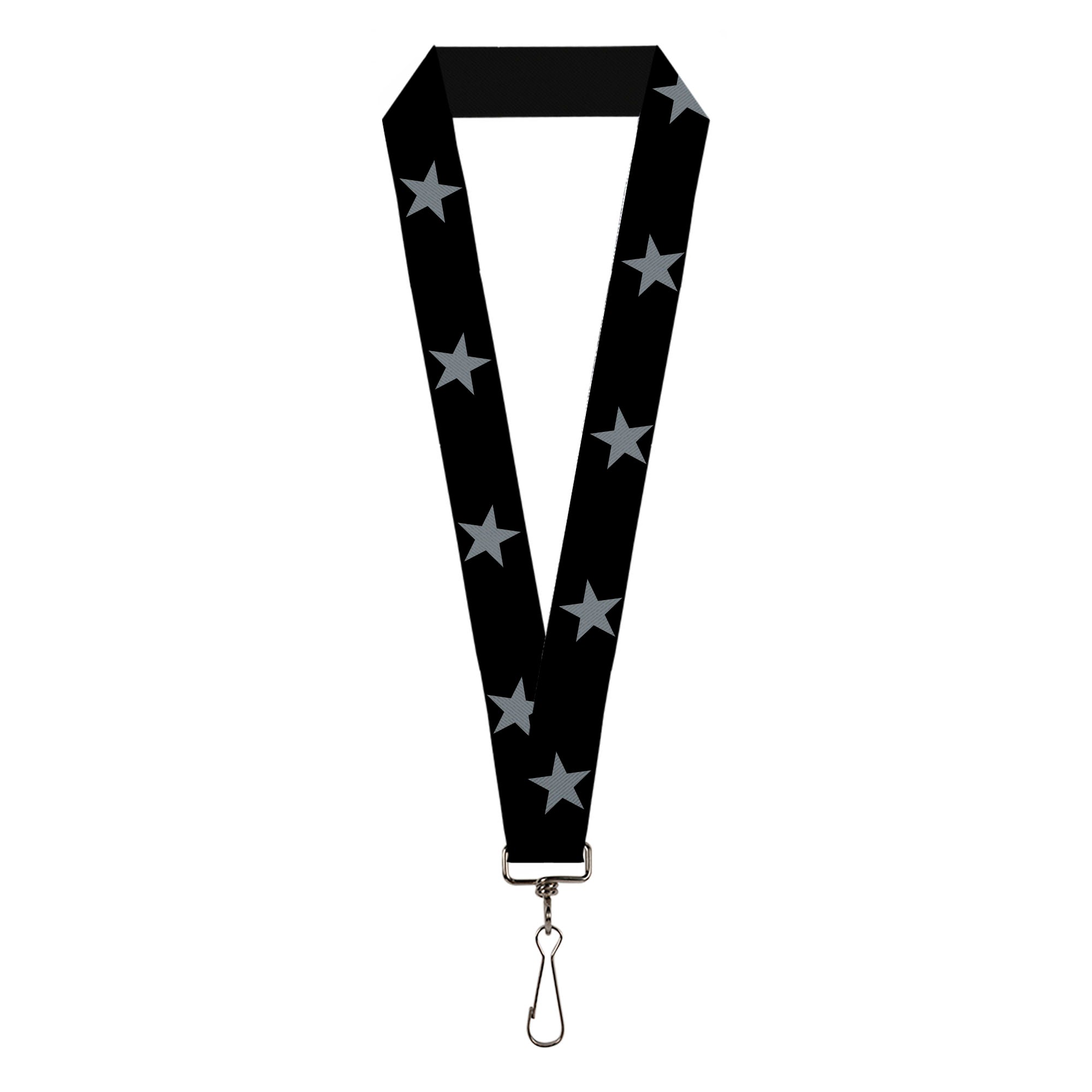 Lanyard - 1.0" - Star Black Silver Lanyards Buckle-Down