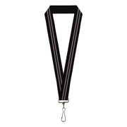 Lanyard - 1.0" - Stripe Black Gray Lanyards Buckle-Down