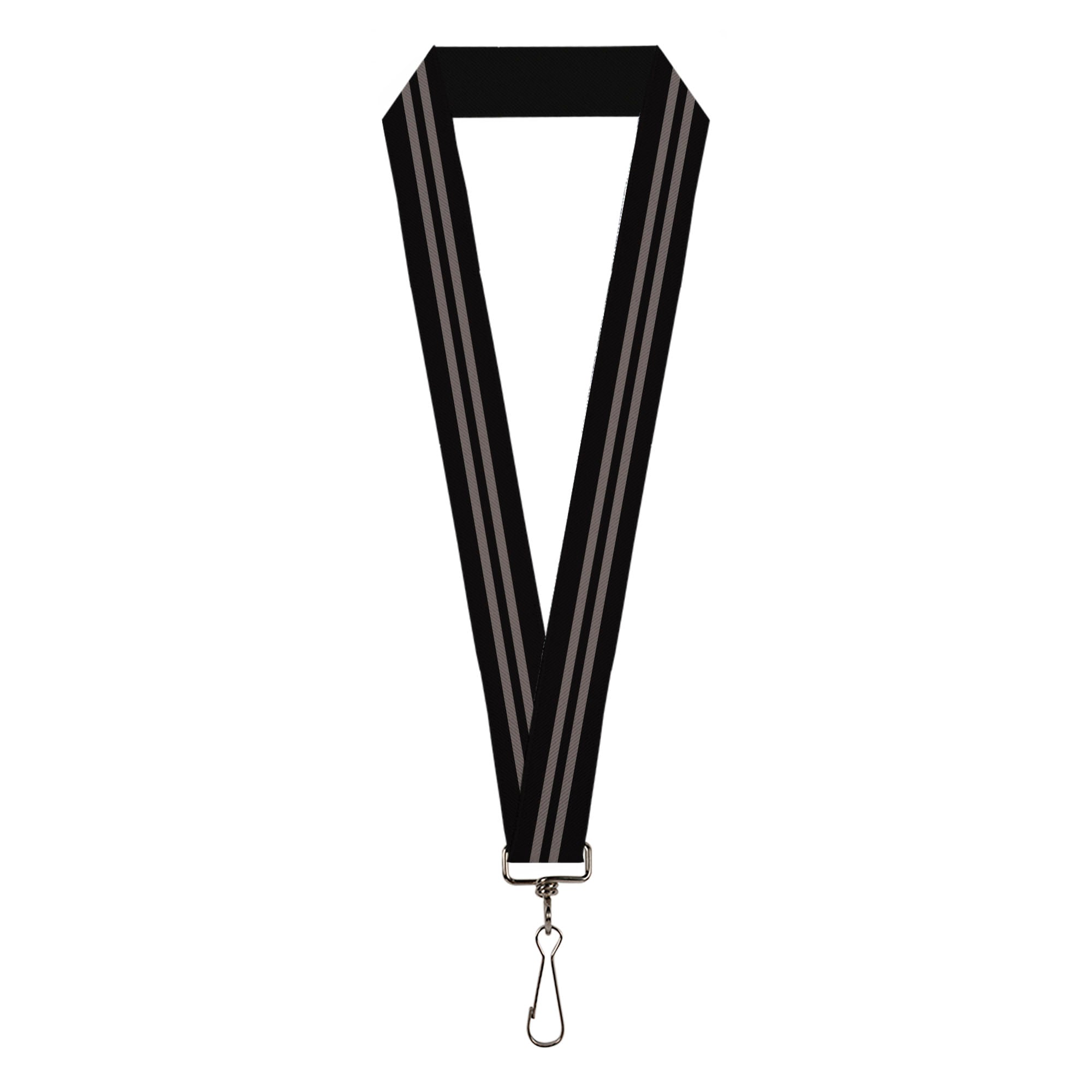 Lanyard - 1.0" - Stripe Black Gray Lanyards Buckle-Down