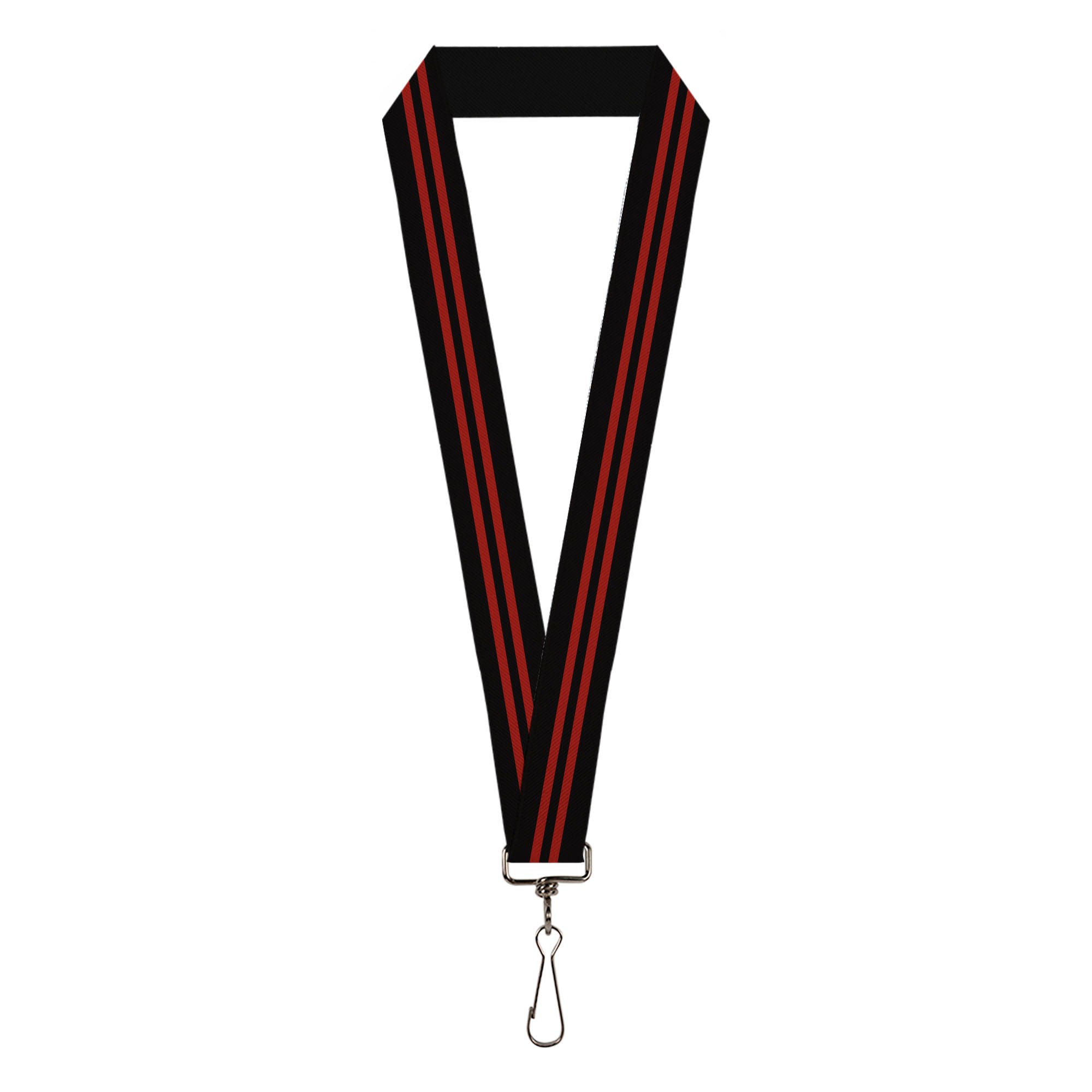 Lanyard - 1.0" - Stripe Black Red Lanyards Buckle-Down