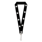 Lanyard - 1.0" - Star Black White Lanyards Buckle-Down