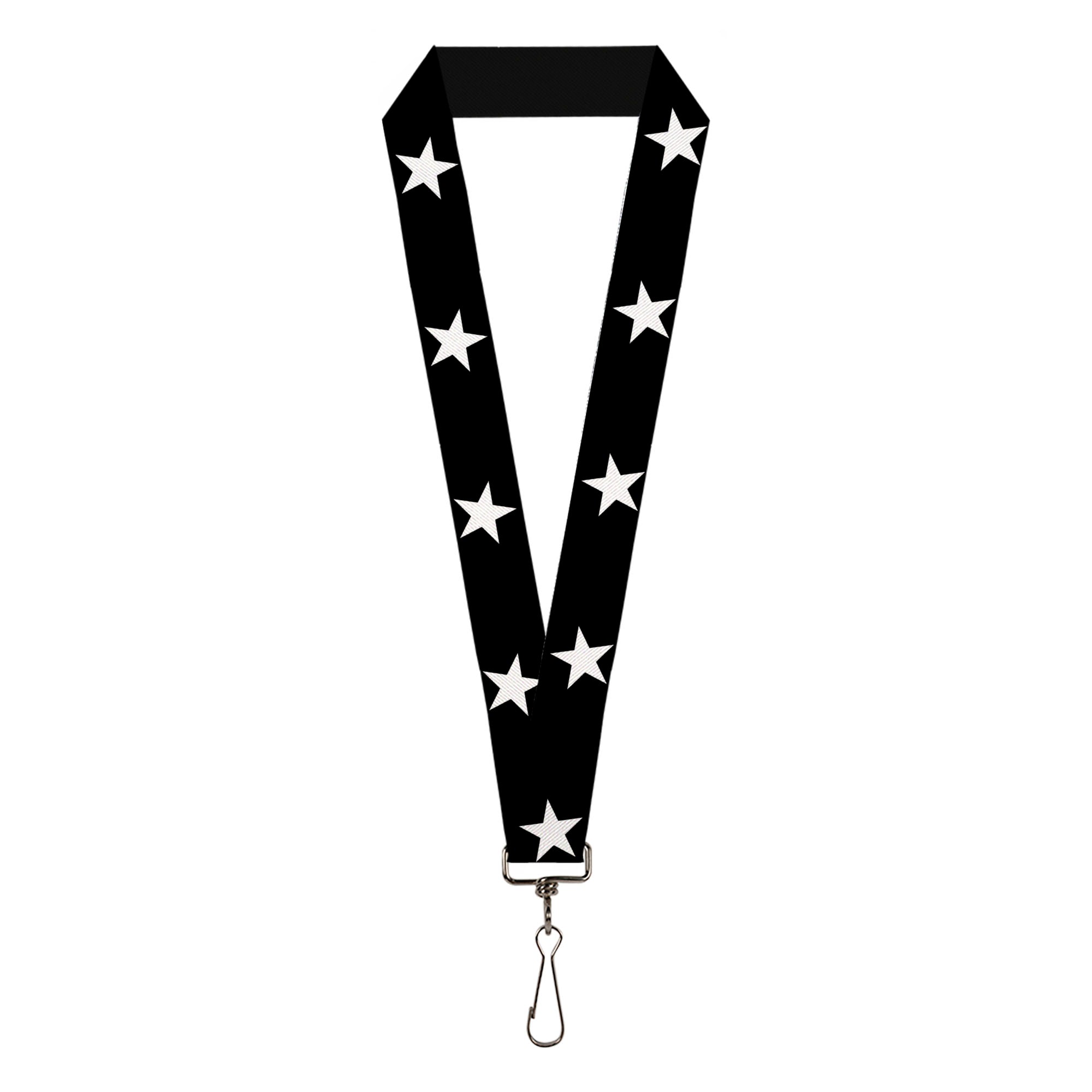 Lanyard - 1.0" - Star Black White Lanyards Buckle-Down