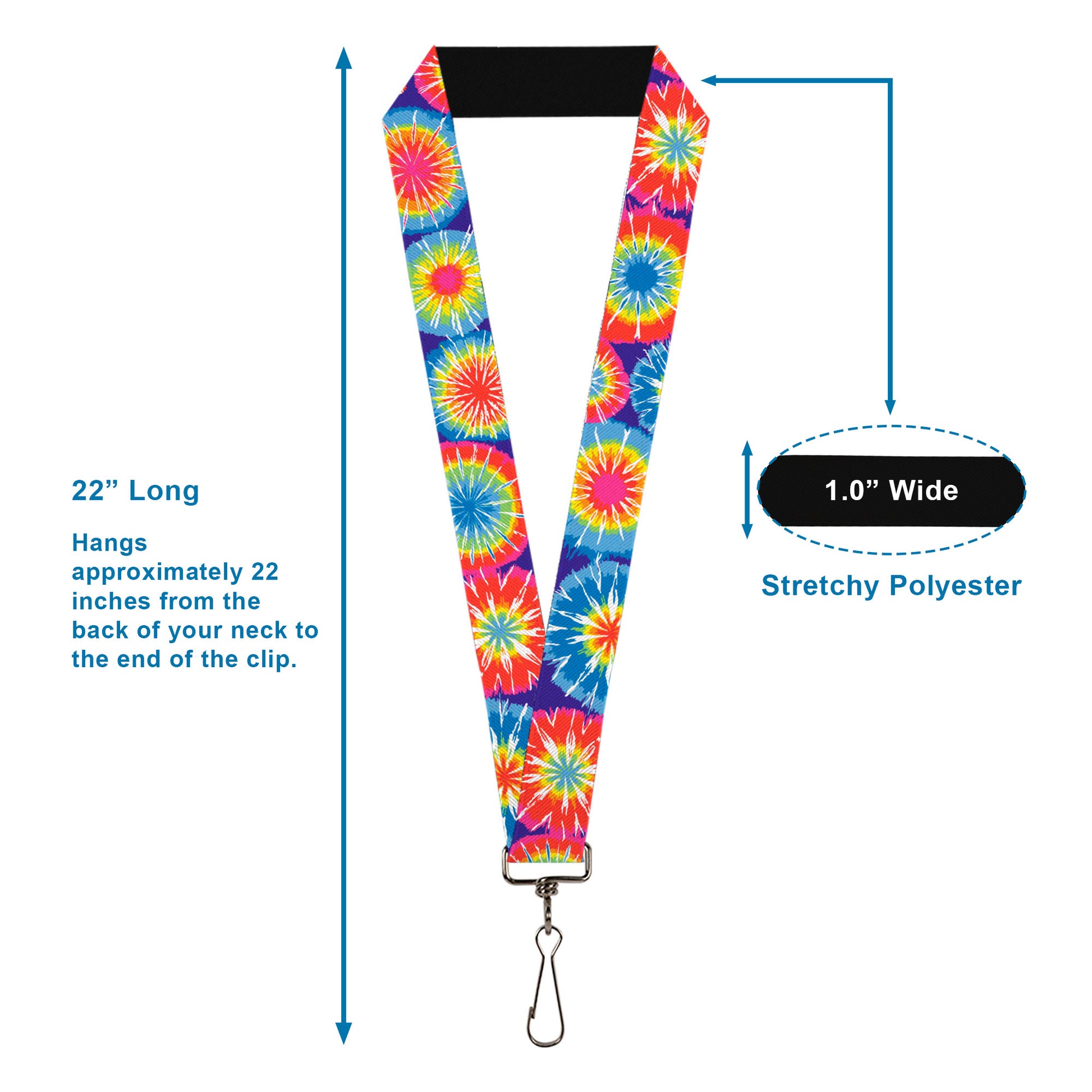 Lanyard - 1.0" - 70's Tie Dye Lanyards Buckle-Down