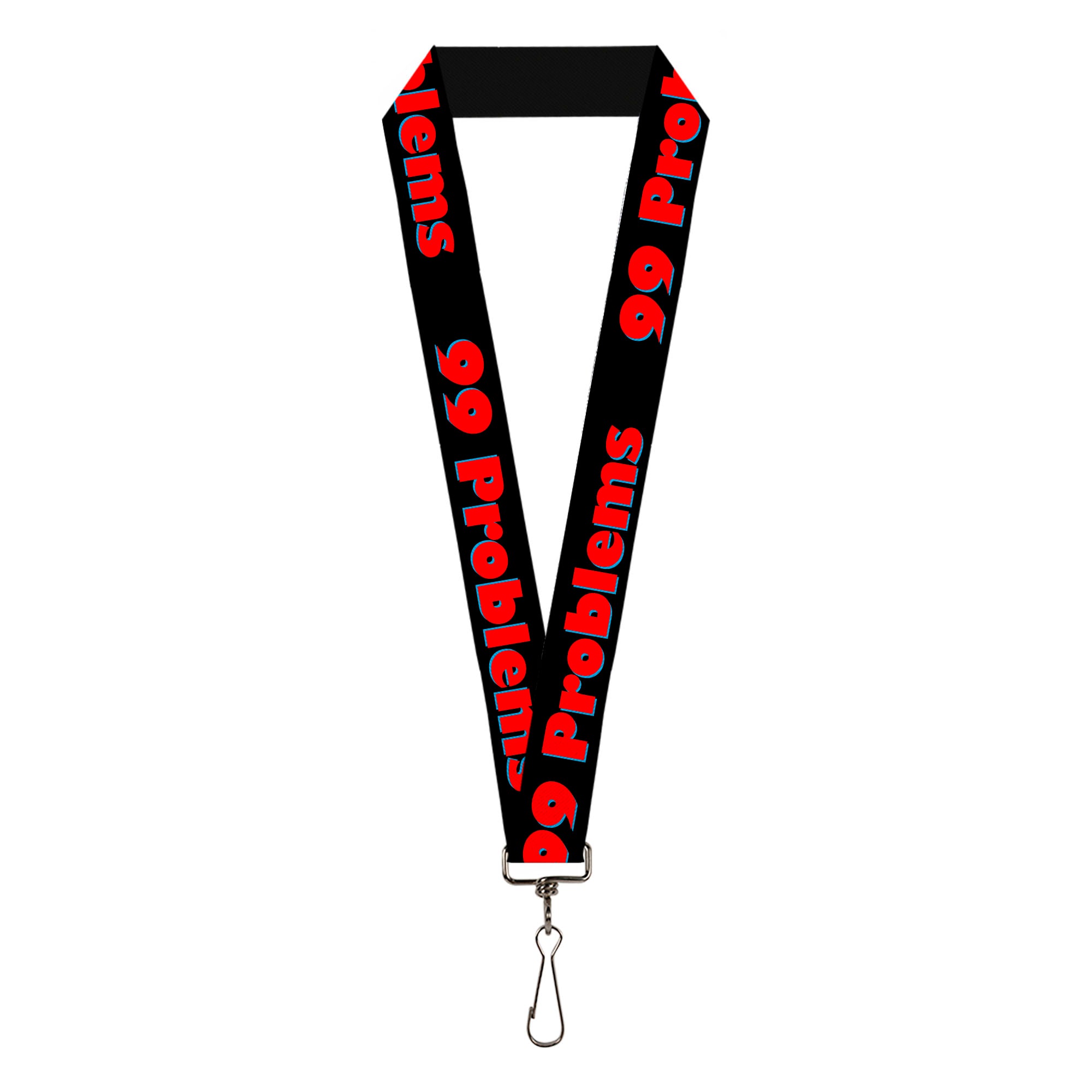 Buckle-Down Lanyard - 99 PROBLEMS Black/Red Lanyards Buckle-Down
