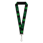 Buckle-Down Lanyard - 420/Pot Leaf Black/Smoke/Green Lanyards Buckle-Down