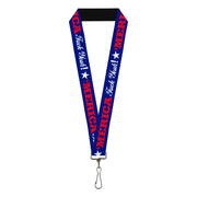 Lanyard - 1.0" - MERICA FUCK YEAH! Star Blue Red White Lanyards Buckle-Down