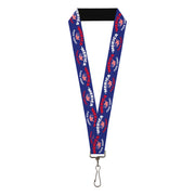 Lanyard - 1.0" - MERICA FUCK YEAH! USA Silhouette Blue White Red US Flag Lanyards Buckle-Down