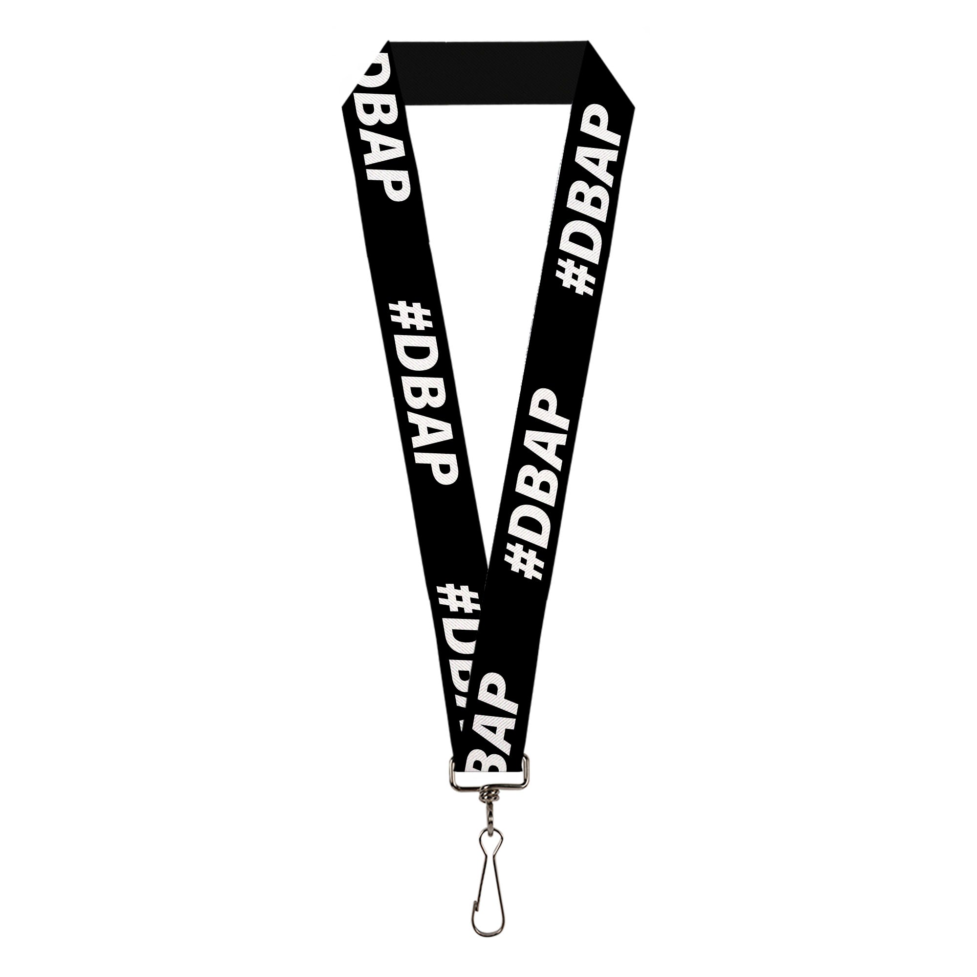 Lanyard - 1.0" - #DBAP Hash Tag Text Black/White Lanyards Buckle-Down