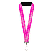 Lanyard - 1.0" - Argyle Pink Fuchsia Blue Lanyards Buckle-Down