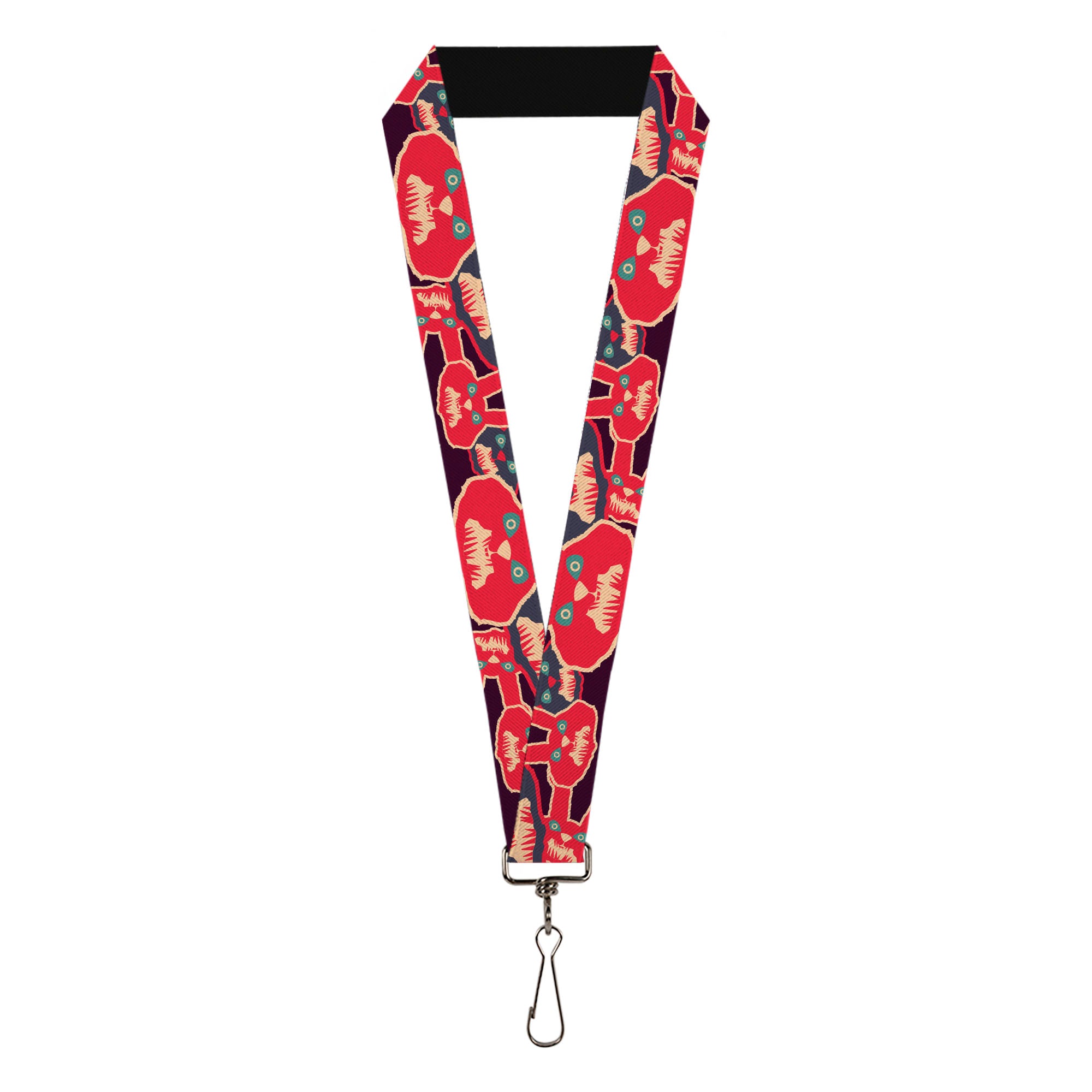 Lanyard - 1.0" - Angry Bunnies CLOSE-UP Purple Red Blue Lanyards Buckle-Down