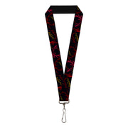 Lanyard - 1.0" - Antlers Black Burgundy Gold Lanyards Buckle-Down