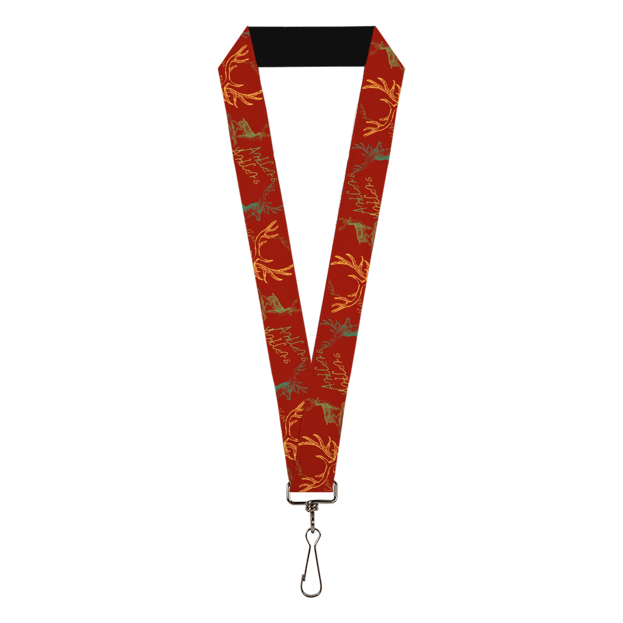 Lanyard - 1.0" - Antlers Brown Turquoise Gold Lanyards Buckle-Down