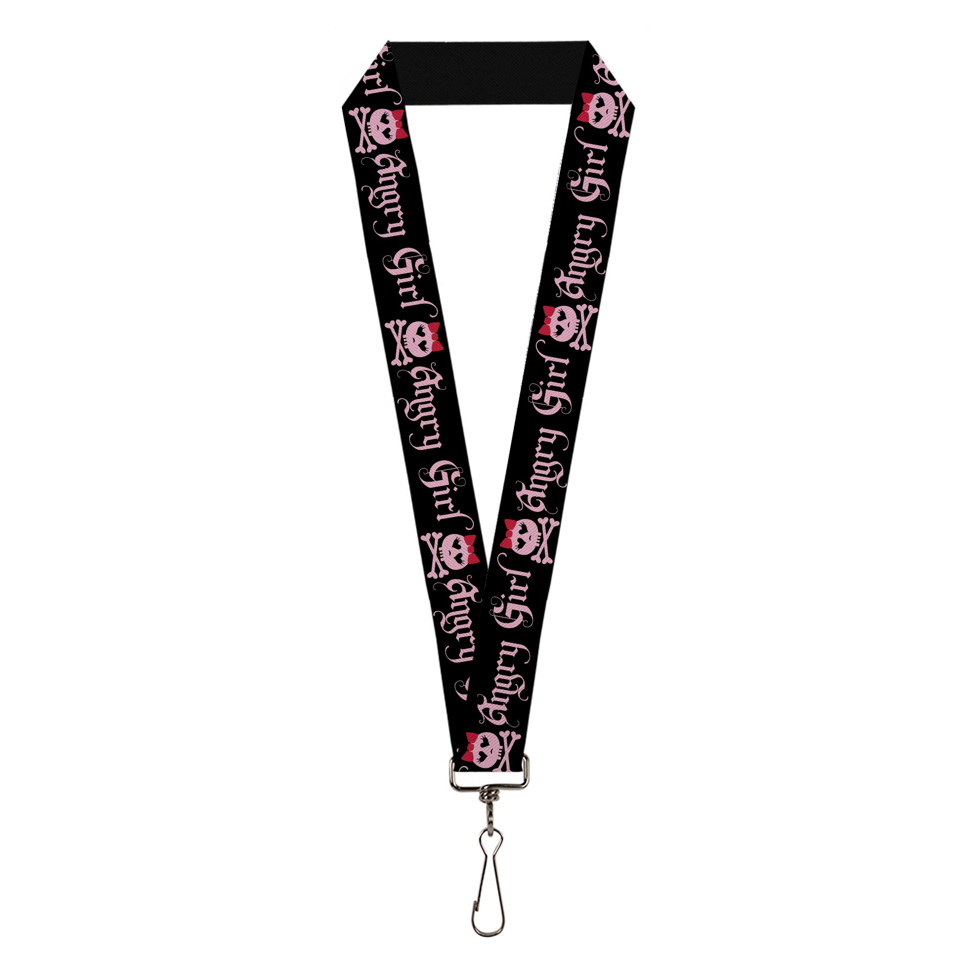 Lanyard - 1.0" - Angry Girl Black Pink Lanyards Buckle-Down