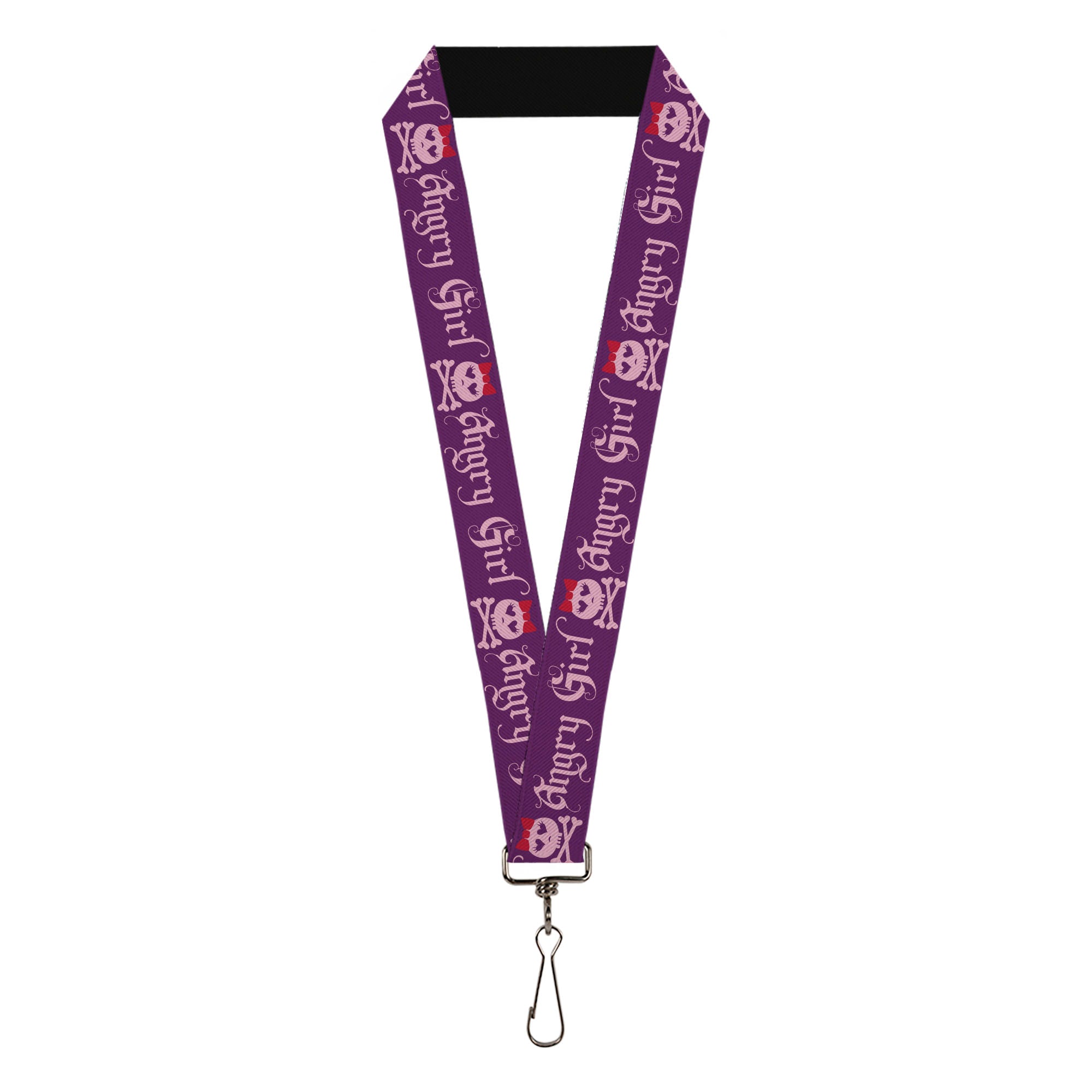 Lanyard - 1.0" - Angry Girl Purple Pink Lanyards Buckle-Down