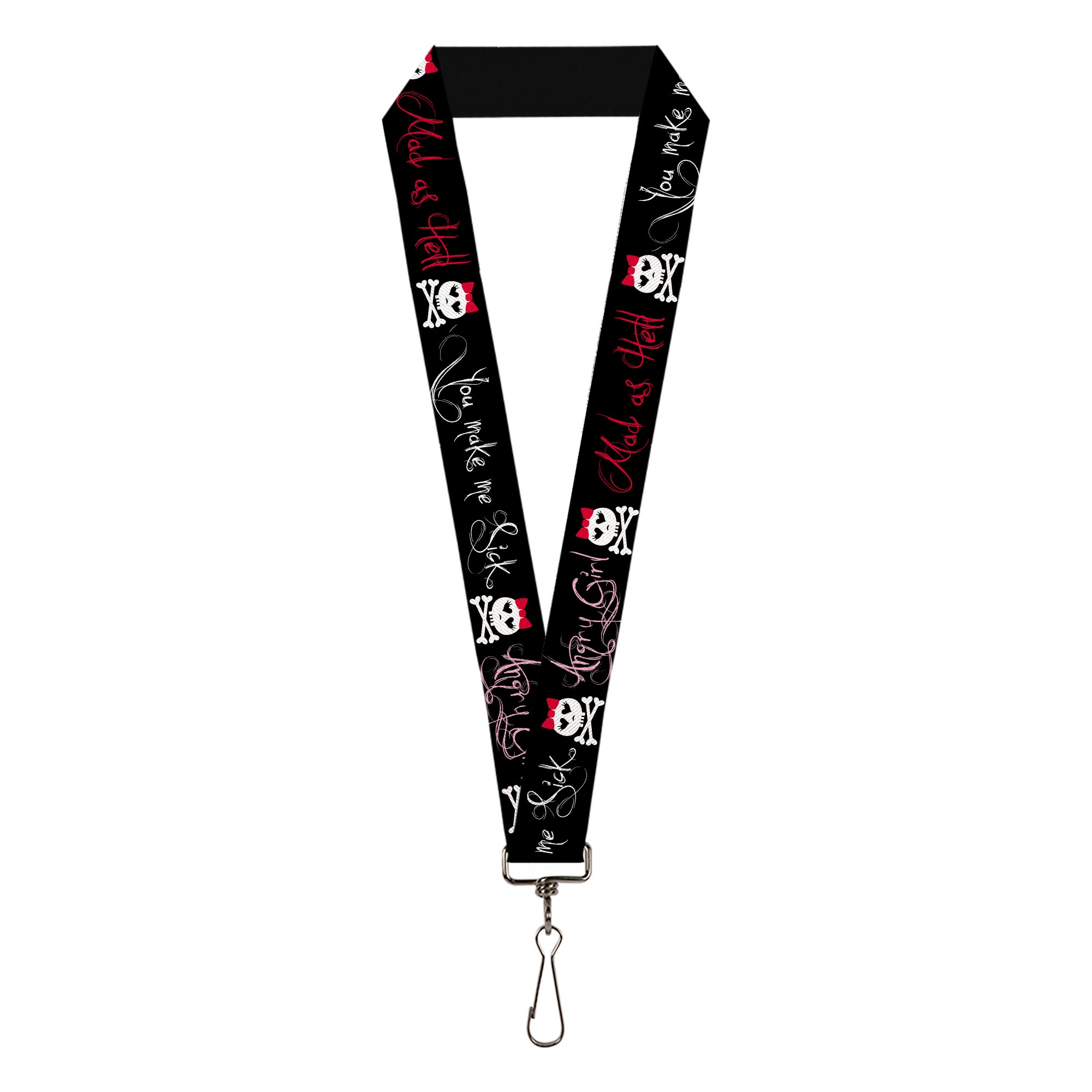 Lanyard - 1.0" - Angry Girl Mad As Hell You Make Me Sick Lanyards Buckle-Down