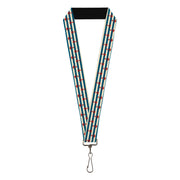 Lanyard - 1.0" - Anchors w Stripes White Blue Red Lanyards Buckle-Down