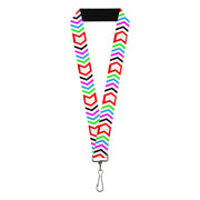 Lanyard - 1.0" - Arrows White Multi Color Lanyards Buckle-Down