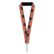 Lanyard - 1.0" - American Flag Weathered Color Repeat Lanyards Buckle-Down
