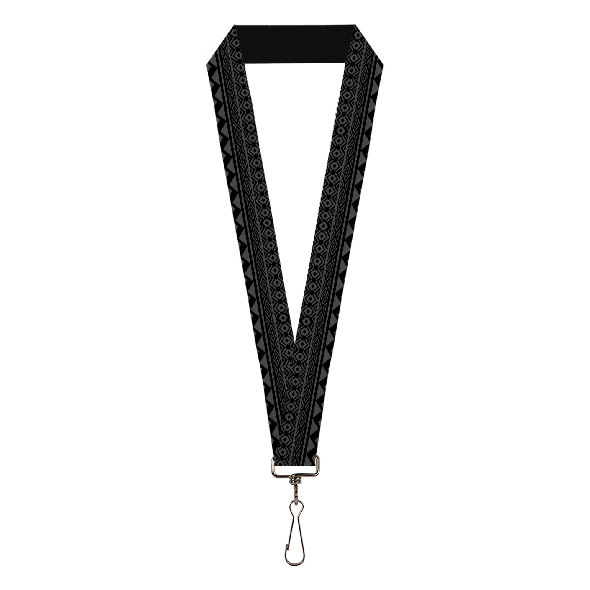 Lanyard - 1.0" - Aztec1 Gray Black Lanyards Buckle-Down