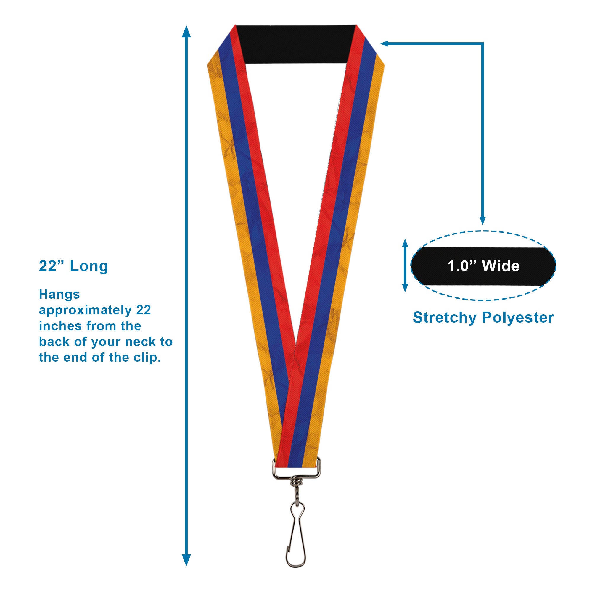 Lanyard - 1.0" - Armenia Flag Distressed Lanyards Buckle-Down
