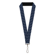 Lanyard - 1.0" - Anchors Navy White Lanyards Buckle-Down