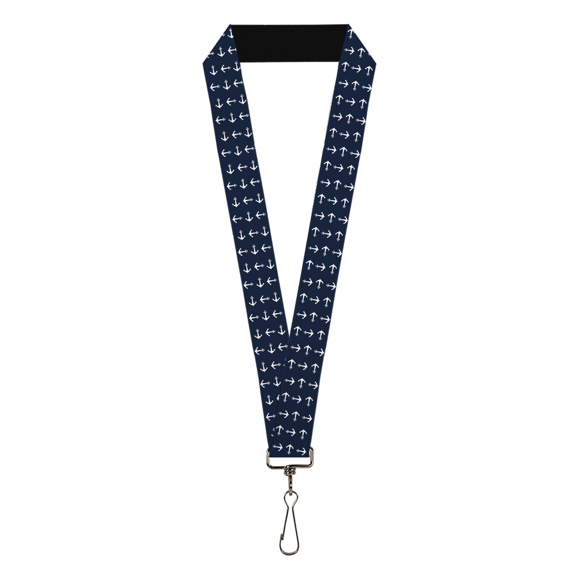 Lanyard - 1.0" - Anchors Navy White Lanyards Buckle-Down