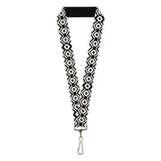 Lanyard - 1.0" - Aztec2 White Black Lanyards Buckle-Down
