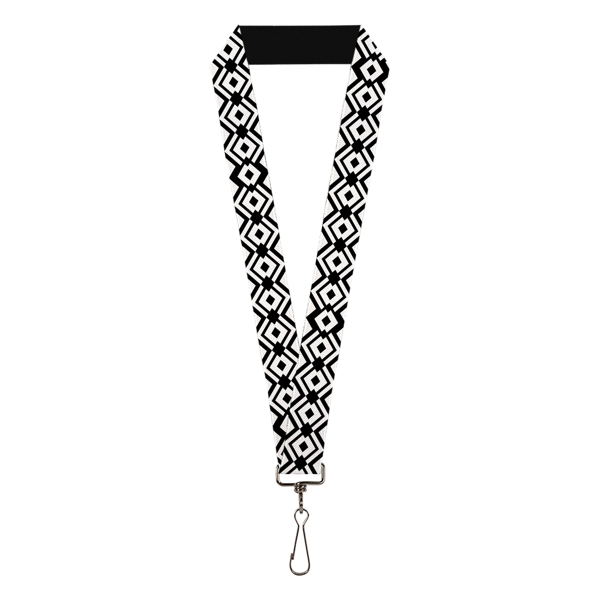 Lanyard - 1.0" - Aztec2 White Black Lanyards Buckle-Down