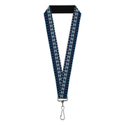 Lanyard - 1.0" - Aztec4 Blues White Gray Lanyards Buckle-Down